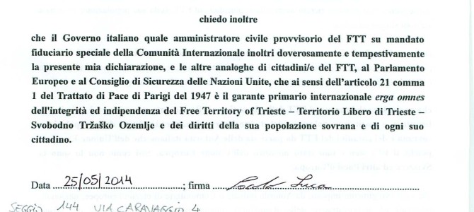 DICHIARAZIONE DI NON VOTO ELEZIONI EUROPEE: AL PARLAMENTO EUROPEO LE PRIME DENUNCE DEI CITTADINI DI TRIESTE