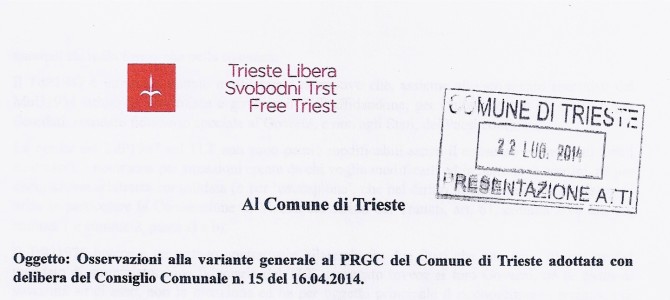 Da Trieste Libera 336 osservazioni al piano regolatore Da Trieste Libera 336 osservazioni al piano regolatore
