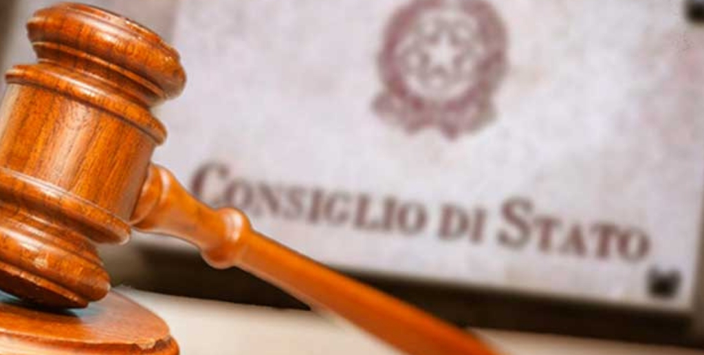 A plaque that reads "ConSiglio di Stato". The Council of State is the adminsitrative Court of second instance in the Italian legal system.