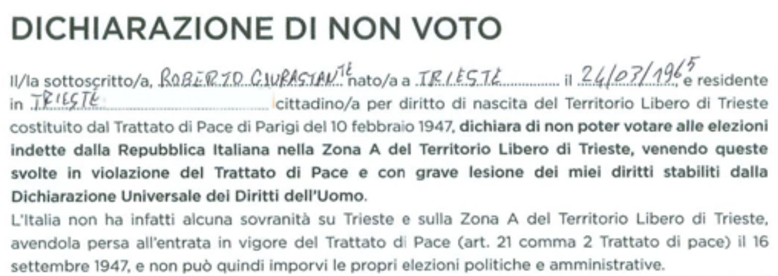 NO ELECTION DAY: I DID NOT VOTE FOR ITALY