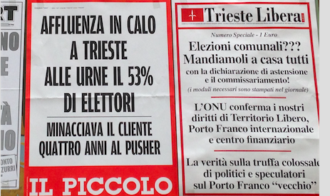 5 June elections: Free Trieste is satisfied of the result of active and passive abstentions and now requests the Municipalities be placed under compulsory administration